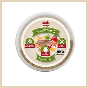 leiky-hundemuesli-vegetarisch-becher-100g